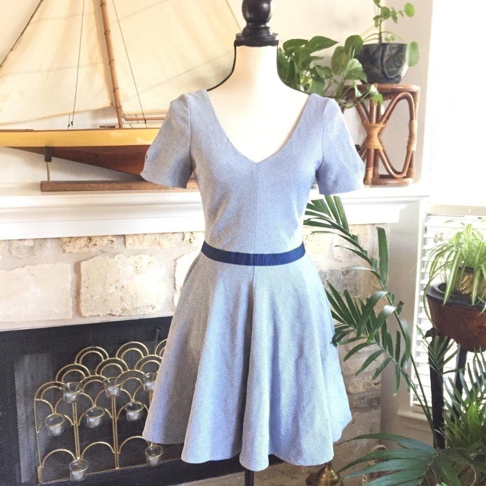 Z spoke Zac Posen blue and white skater dr… - Picture 3 of 11
